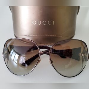 GUCCI Authentic Sunglasses Oversize Brown GG2794 Aviator Frame